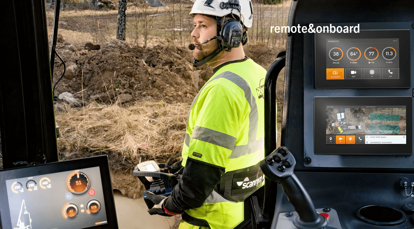 com HERO Operator with Scanreco remote control and CrossControl in-cabin 4-1